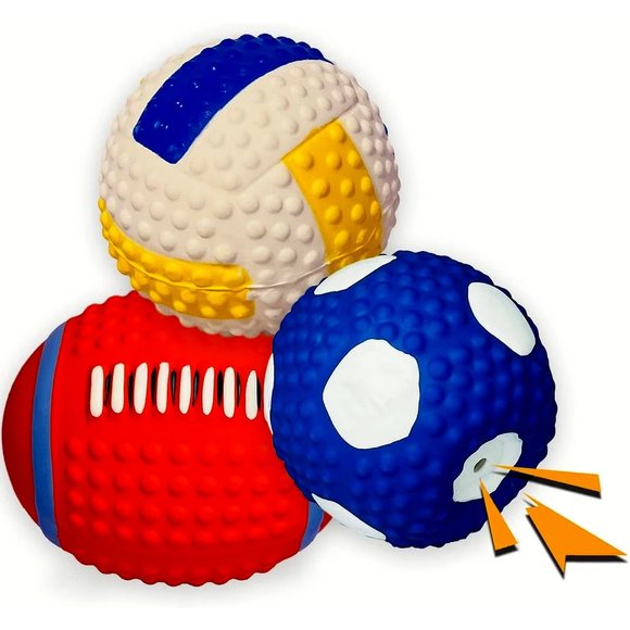 Colorful Ball Plastic Squeaky and Latex Dog Ball Toy - Picture 1 of 10